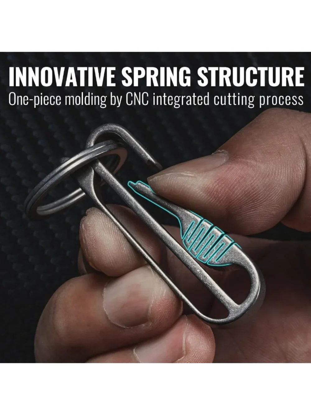 Durable Titanium Keychain Belt Clip with Removable Key Ring - Perfect for
